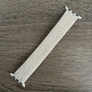 Cream Braided Band for Apple Watch 38mm, 40mm, 42mm Women’s Stretchy Nylon band.